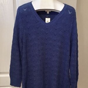 Style & Co. soft long blue sweater